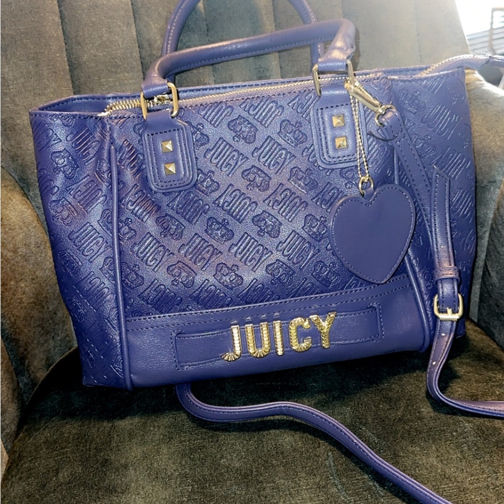 Juicy Couture Purple Satchel with Metallic Accents